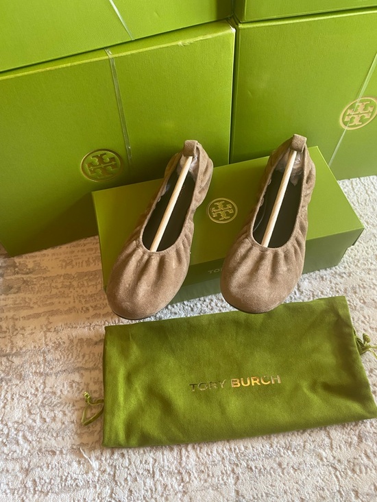 Tory Burch Suede EDDIE Ballet Flats - Picture 4 of 10